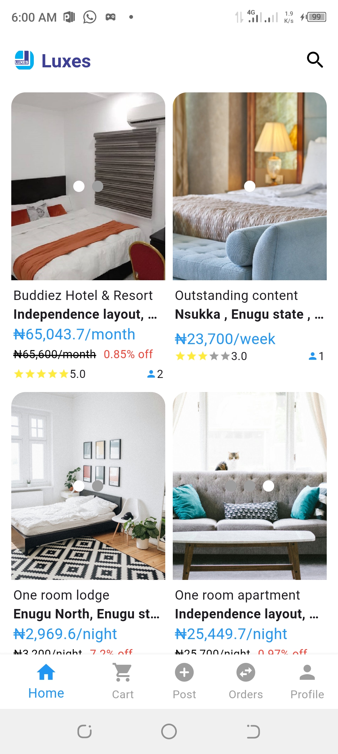 Luxes mobile app